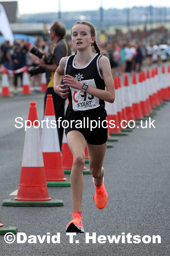 Girls under-15s 2021 Northern 6 and 4 Stage and Young Athletes Road Relays, Redcar. Photo: David T. Hewitson/Sports for All Pics